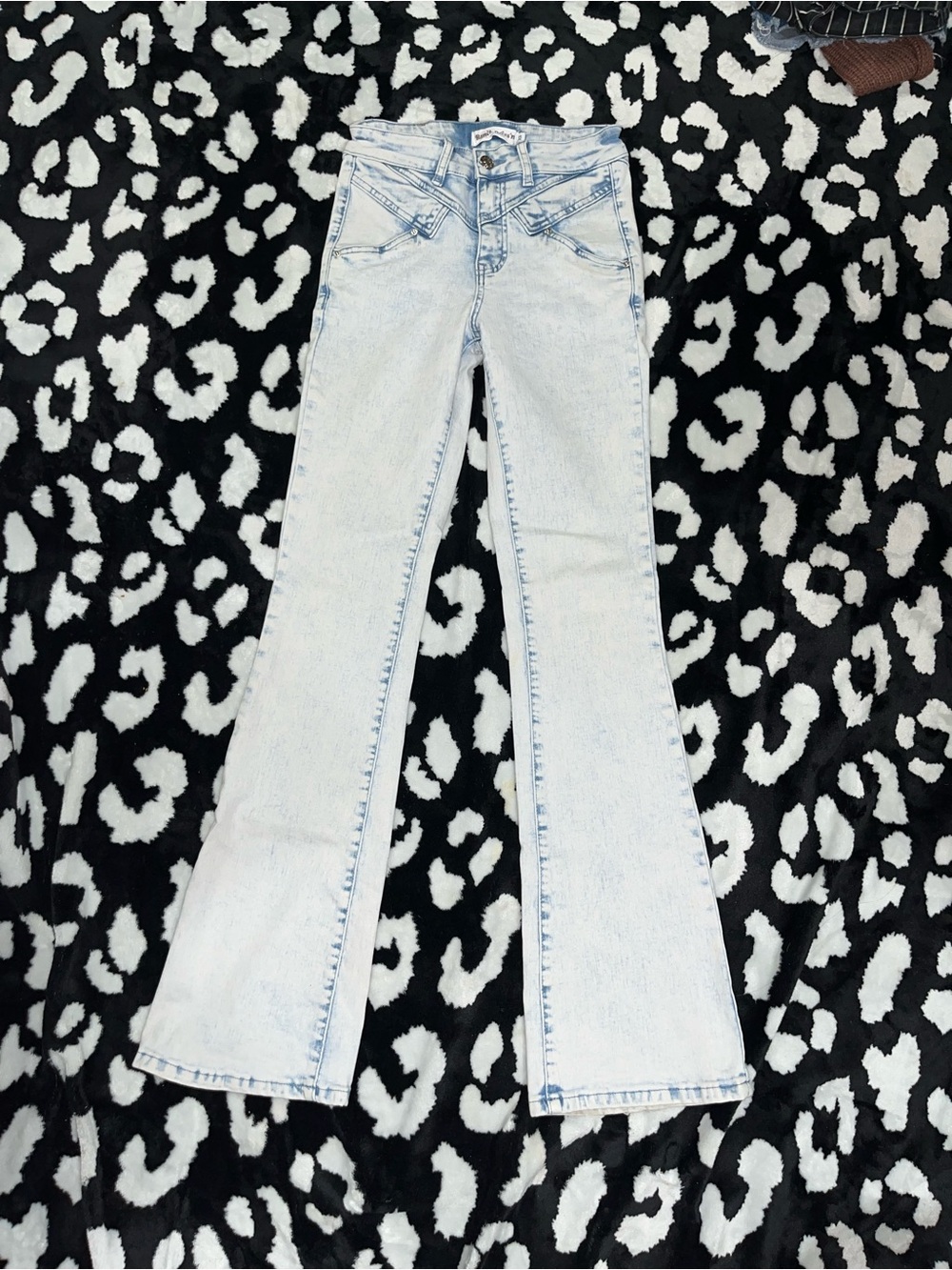 Women's Light Acid-Wash Flare Jeans - Light Blue